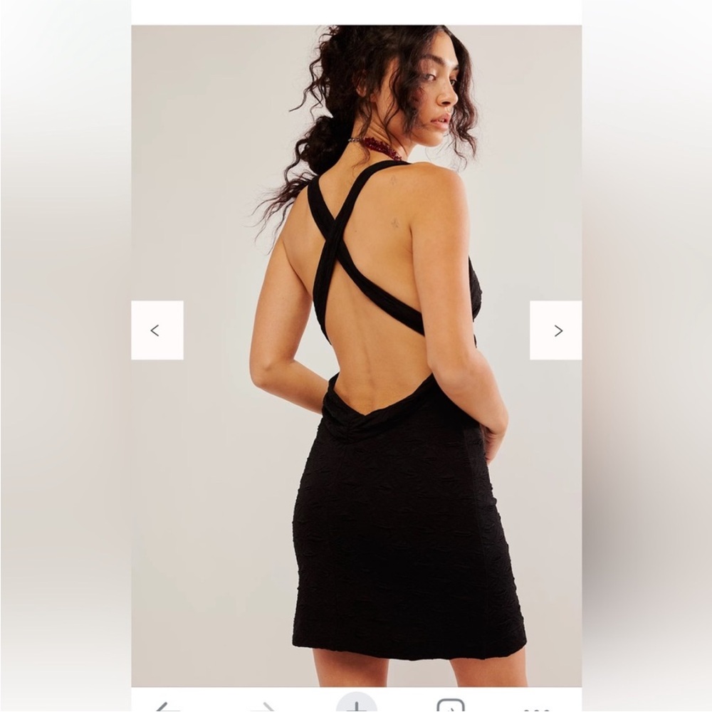 NWT Free People Sexy Black Crisscross Mini Dress. XS.